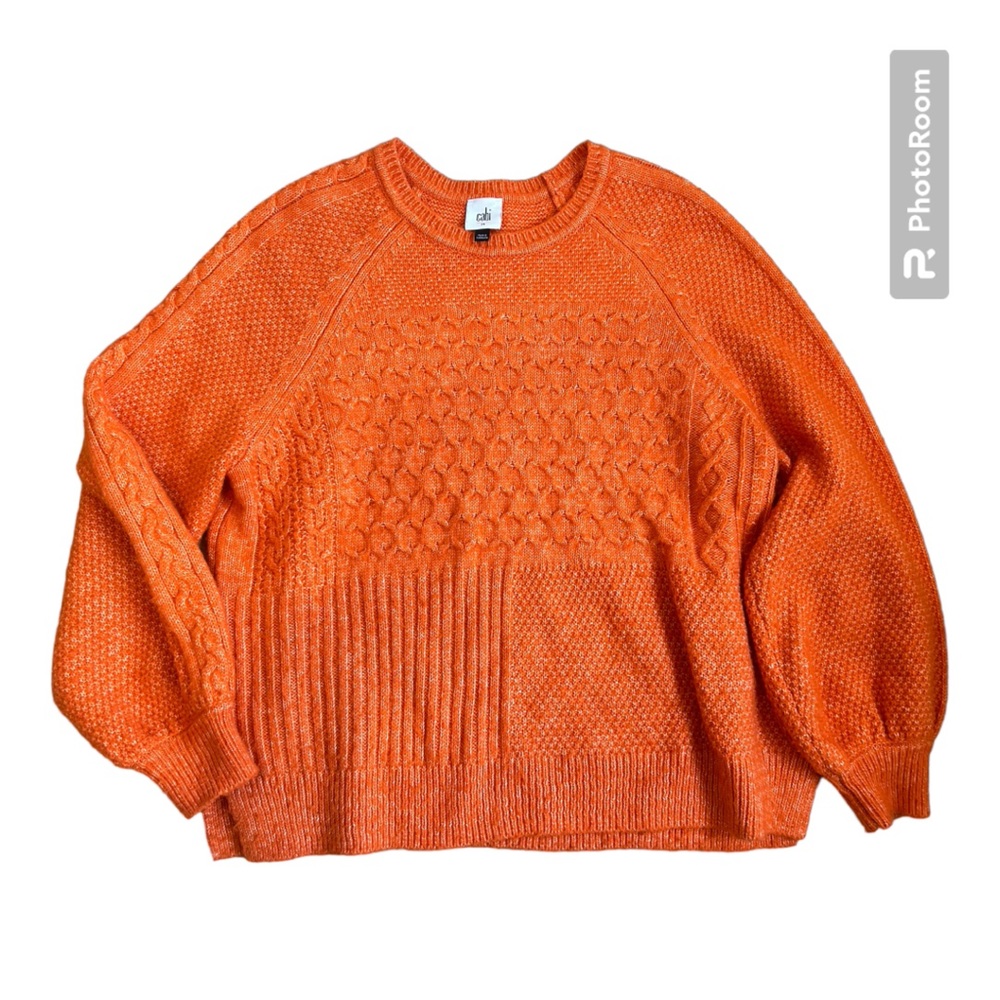 Cabi Harvest Pullover Sweater Knit Fall 2020 Limited Release Orange #4038 Sz M.